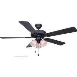 CANARM Villa 52 Matte Black Ceiling Fan With Light Kit