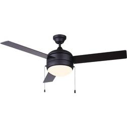 CANARM Calibre 48 Matte Black Ceiling Fan with Light Kit