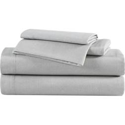 Eddie Bauer Solid Cotton Flannel Queen Bed Sheet Gray