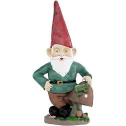 Pure Garden Lawn Gnome Statue-Fun Classic Style Resin Figurine Decor-Great Flower