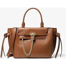 Michael Kors Hamilton Legacy Small Leather Belted Satchel Brown ONE SIZE