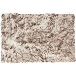 Luxe Faux Fur Hudson Faux Sheepskin Rug White, Brown