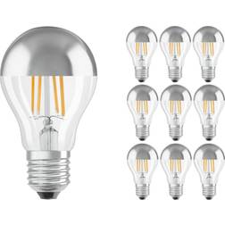 Osram Fordelspakke 10x Classic LED E27 Pære filament mirror 6.5W 650lm 827 ekstra varm hvid erstatter 50W