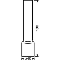 Delite Borosilikat Brænderglas Brænderglas 10''' Ø40x180mm