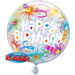 Qualatex 22" Happy Birthday Lit Candles Bubble Balloon