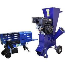 T-Mech Log Splitter 5T Electric & Wood Chipper 15HP Shredder Timber 2000W Hydraulic 3L