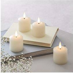 Lights4fun Set of 4 TruGlow Votive Tea Lights Real LED Candle