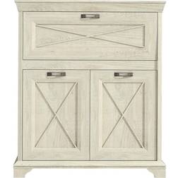 Forte Kashmir Barkommode mit 2 Türen und 1 Klappe Holzwerkstoff Pinie weiß 123 x 143,3 x 48,2 cm