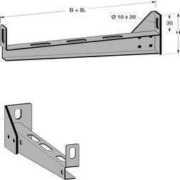 MP Bolagen Vægkonsol KL varm-zink 120mm