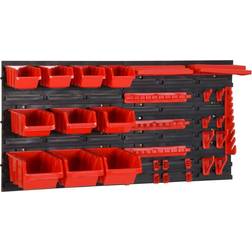 vidaXL Ensemble d'étagères d'atelier 35 pcs Rouge et noir 77x39 cm pp n/a