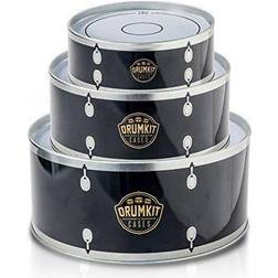 Suck UK Drum Kit Cookie Tins Cake Container Drums Nesting Food Storage Containers Stackable Cake Boxes & Kitchen Accessories Drummer Gifts & Gifts For Music Lovers Rocker Cake Storage Tins