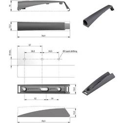 Beslag Design Lucköppnare K-push 37 kompl.vit dämpare 1-p