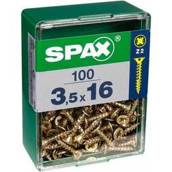 Spax Æske skruer Yellox Træ Fladt hoved 100 100pcs