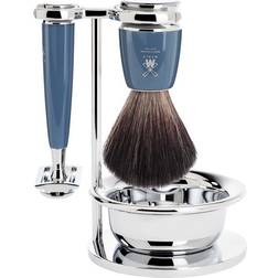 Mühle RYTMO Safety Razor Shaving Set Black Fiber Resin Petrol Blue