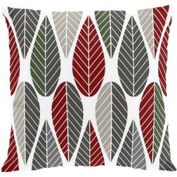 Arvidssons Textil Blader 47x47 Kuddöverdrag Vit, Grå, Grön, Röd