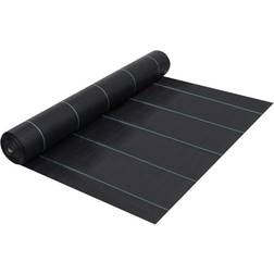 vidaXL Ogräsmatta svart 2x150 m PP