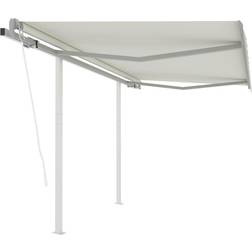 vidaXL Markis med stolpar automatisk infällbar 350x250cm
