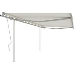 vidaXL Awning with poles manually retractable 4x3,5