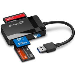 SmartQ C368 USB 3.0 Multi-Card Reader Plug N Play Apple and Windows Compatible Powered by USB Supports CF/SD/SDHC/SCXC/MMC/MMC Micro etc