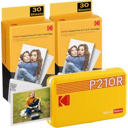 Kodak Mini 2 Retro 4PASS Bärbar Fotoskrivare 5,3 x 8,6 cm 68-pack Gul