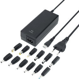 Deltaco notebook charger, 15-20 V, 6 A, 90 W, 12 tips, black
