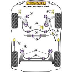 Powerflex Volkswagen Golf MK2 2WD (1985 1992) Fram bärarm Bak bussning