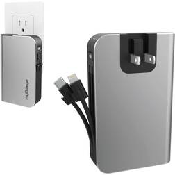 myCharge Hub Max 10050mAh/2.4A Output Power Bank with Integrated Charging Cables Silver