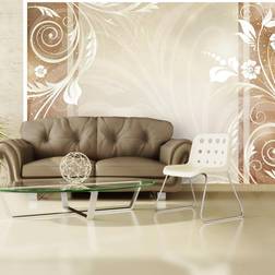 Artgeist Fototapet med flotte blomster motiver på beige baggrund Flere størrelser 350x245