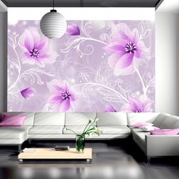 Artgeist Fototapet med lilla blomster på violet baggrund Flere størrelser 400x280