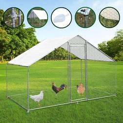 MonsterShop Gabbia Pollaio Recinto Recinzione Box Inox da Galline Pollame Polli 3m x 2m x 2m