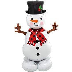 amscan 55" Anagram Snowman Airloonz Foil Balloon, Multicolor