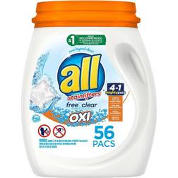 All Mighty Pacs Free Clear Laundry Detergent Pacs with OXI