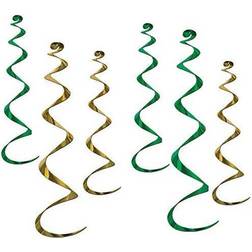 Beistle Twirly Whirlys (asstd green & gold) (6/Pkg)