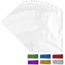 Zulay Kitchen 4 x 6 Inches Clear Cellophane Candy Bags With Ties 200 Piece No Color Standard