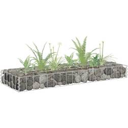 vidaXL Planteringsgabion upphöjd galvaniserat stål 90x30x10 Krukke