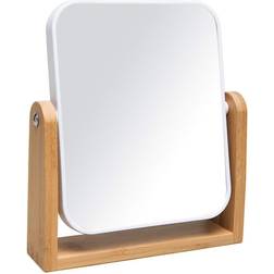 YEAKE Vanity Makeup Mirror with Natural Bamboo Stand 8 Inch 1X/3X Magnification Double Sided Magnifying Mirror