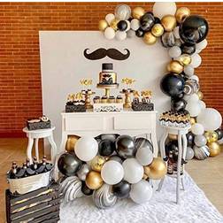 Black Gold Balloon Garland Kit Black White Gold Marble Balloons Arch Birthday Party Graduation Party Wedding Decoration