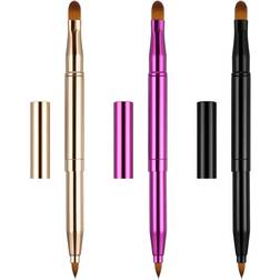 Toodoo TOODOO Dual End Lip Brush Concealer Brushes Retractable Lipstick Eyeshadow Foundation Makeup Brush Tool Applicators Set