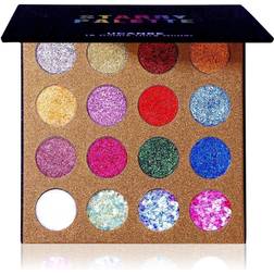 Ucanbe UCANBE Pro Glitter Eyeshadow Palette Professional 16 Colors Chunky & Fine Pressed Glitter Eye Shadow Powder Makeup Pallet Highly Pigmented Ultra Shimmer for Face Body