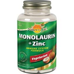 Nature's Life Monolaurin + Zinc 1000 mg Immune System Support Supplement with Zinc