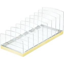 mDesign Plastic Divided Cosmetic Palette Organizer with 9 Sections Powder Lumiere Collection Clear/Yellow