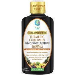 Tropical Oasis Maximum Strength Turmeric Curcumin Complex Bioperine Vitamin 1650