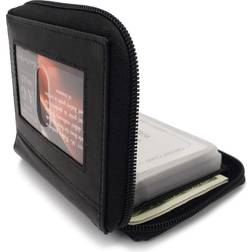 Thread Wallets Wallets Mens Zip Around Leather Wallet with Inserts Black