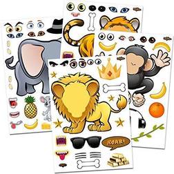 24 Animal Sticker Sheets Great Zoo Safari Theme Birthday Party Favors Fun Craft Project for Children 3 Party Games for Toddlers Let Your Kids DIY & Design Their Favorite Animals & Stickers