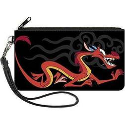 Wallet Zip Pouch Mulan Mushu Dragon Pose Fire Icon Black