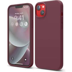 Elago iPhone 14 Plus Case Liquid Silicone Case Full Body Protective Cover Shockproof Slim Phone Case Anti-Scratch 6.7 inch (Burgundy)