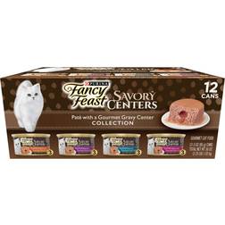 Fancy Feast Pate Wet Cat Food Variety Pack, Savory Gravy Center