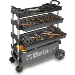 Beta 15 in. 2-Drawers Folding Tool Utility Cart for Portable Use, Gray (Tools Not Included)