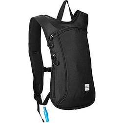 Vibe Hydration Pack Backpack with 2L Bladder for Women, Men, Teens, Kids Sports, Outdoor, Running, Camping, Hiking, Festivals, Raves (Black)