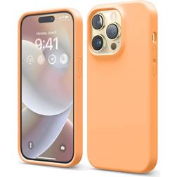 Elago iPhone 14 Pro Liquid Silicone Case Full Body Protective Cover Shockproof Slim Phone Case Anti-Scratch 6.1 inch (Orange)